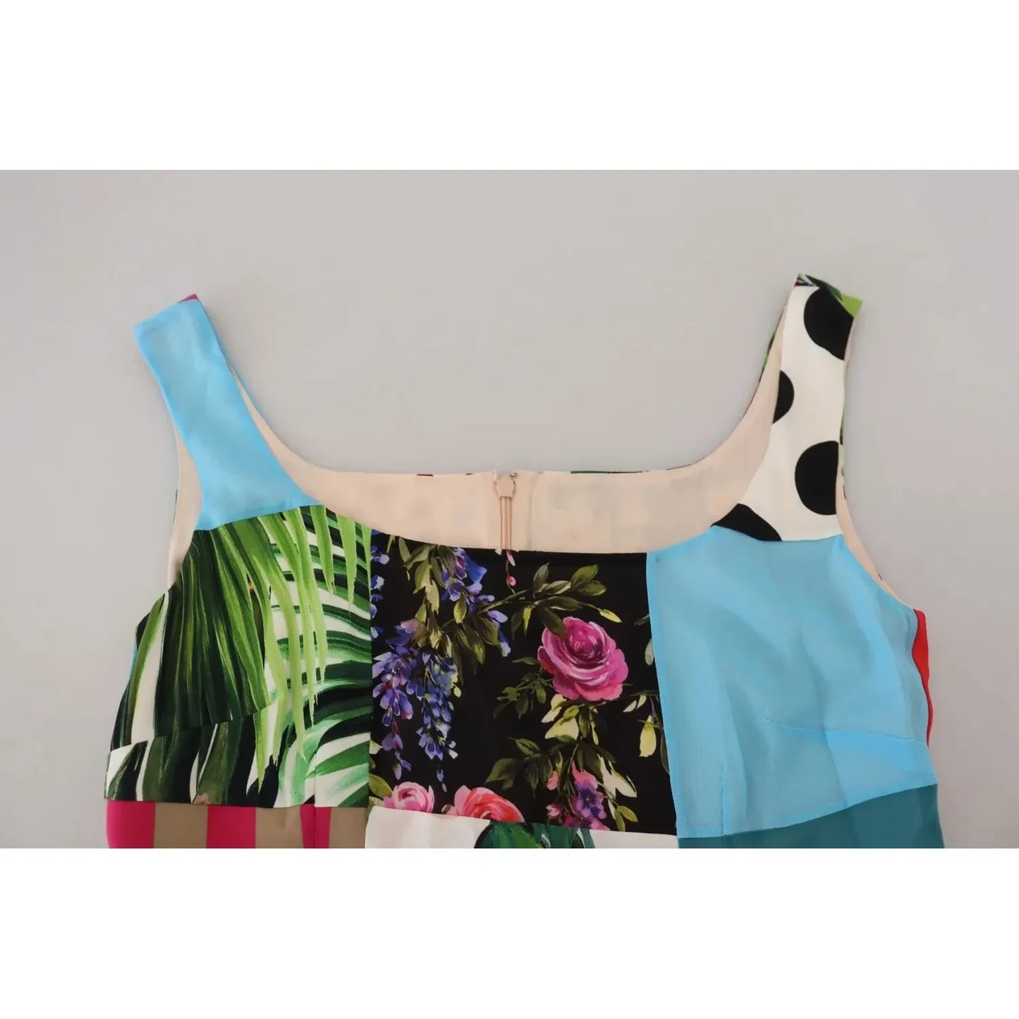 Dolce & Gabbana Silk Multicolor Patchwork Sheath Maxi Dress DR28868-40