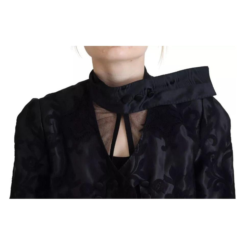 Dolce & Gabbana Black Lace Sheer Corset Organza Silk Jacket JKT 3000-42