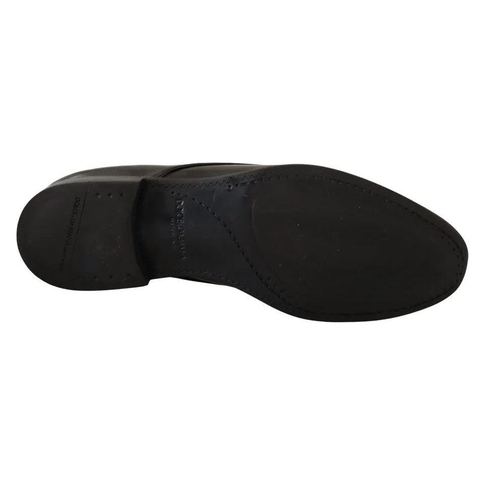 Dolce & Gabbana Black Leather Derby Dress Formal Shoes MV4039-41.5