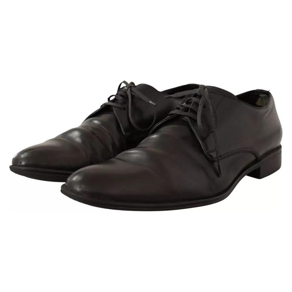 Dolce & Gabbana Black Leather Derby Dress Formal Shoes MV4039-41.5