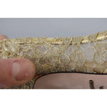 Dolce & Gabbana Gold Taormina Lace Crystal Heels Pumps Shoes LA9994-36.5