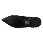 Dolce & Gabbana Black Flats Crystal Slingback Charmeuse Shoes LA10051-36