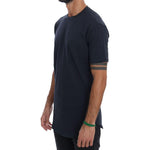 Daniele Alessandrini Blue Cotton Crewneck T-Shirt TSH1323-3