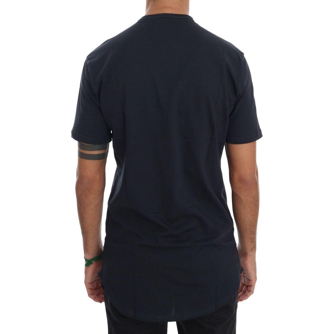 Daniele Alessandrini Blue Cotton Crewneck T-Shirt TSH1323-3