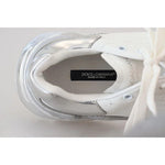 Dolce & Gabbana White Silver Leather Daymaster Women Sneakers Shoes LA10056-39.5