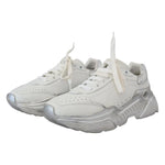 Dolce & Gabbana White Silver Leather Daymaster Women Sneakers Shoes LA10056-39.5