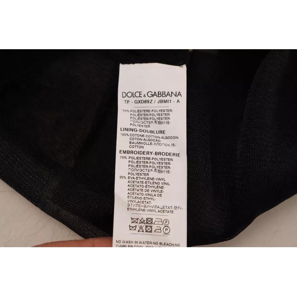 Dolce & Gabbana Black Polyester Logo Men Pullover Sweater TSH8096-48
