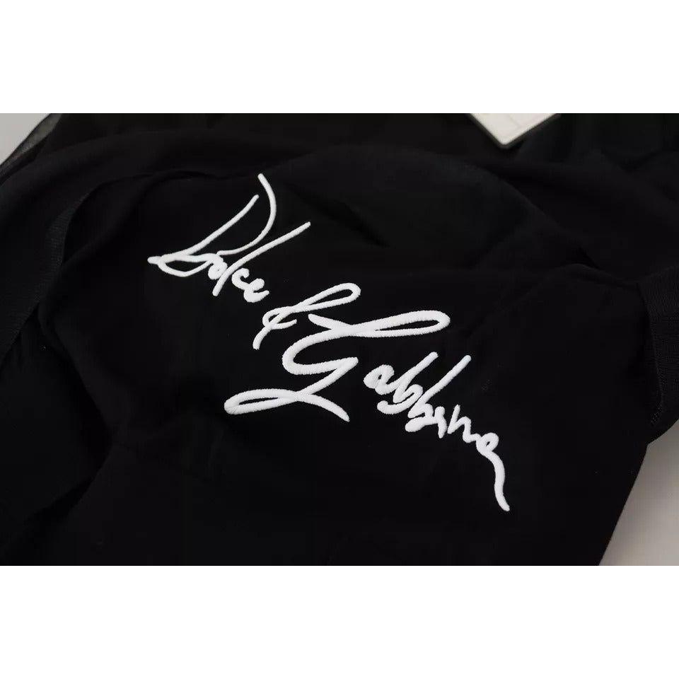 Dolce & Gabbana Black Polyester Logo Men Pullover Sweater TSH8096-48