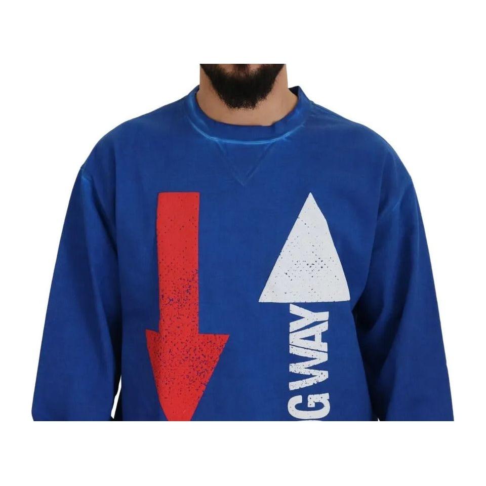 Dolce & Gabbana Blue DGWAY Cotton Crewneck Pullover Sweater TSH83083-50