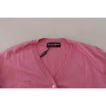 Dolce & Gabbana Pink 100% Silk Button Down Cardigan Sweater TSH8027-42