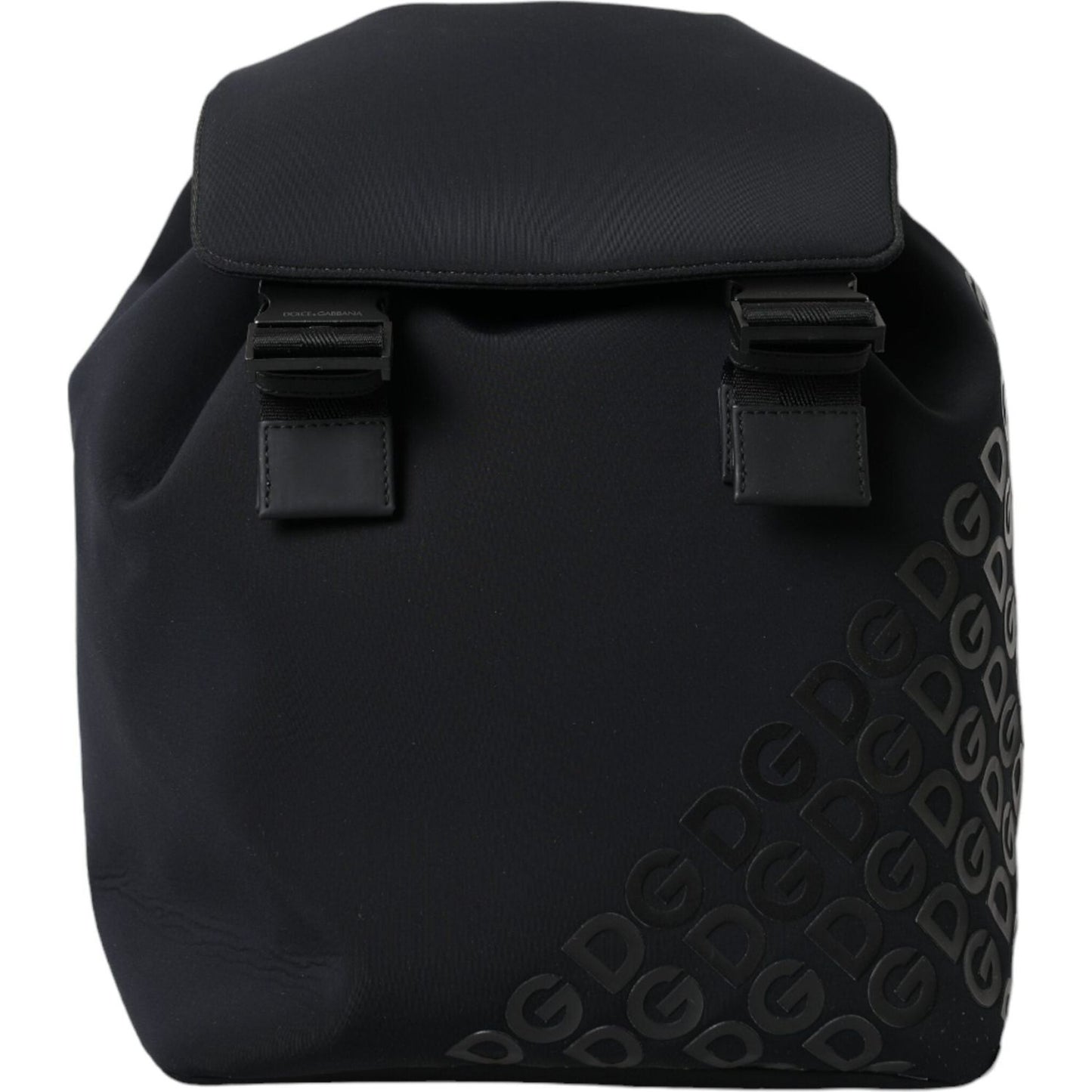 Dolce & Gabbana Black Neoprene Nylon DG Logo School Backpack Bag BAG1423
