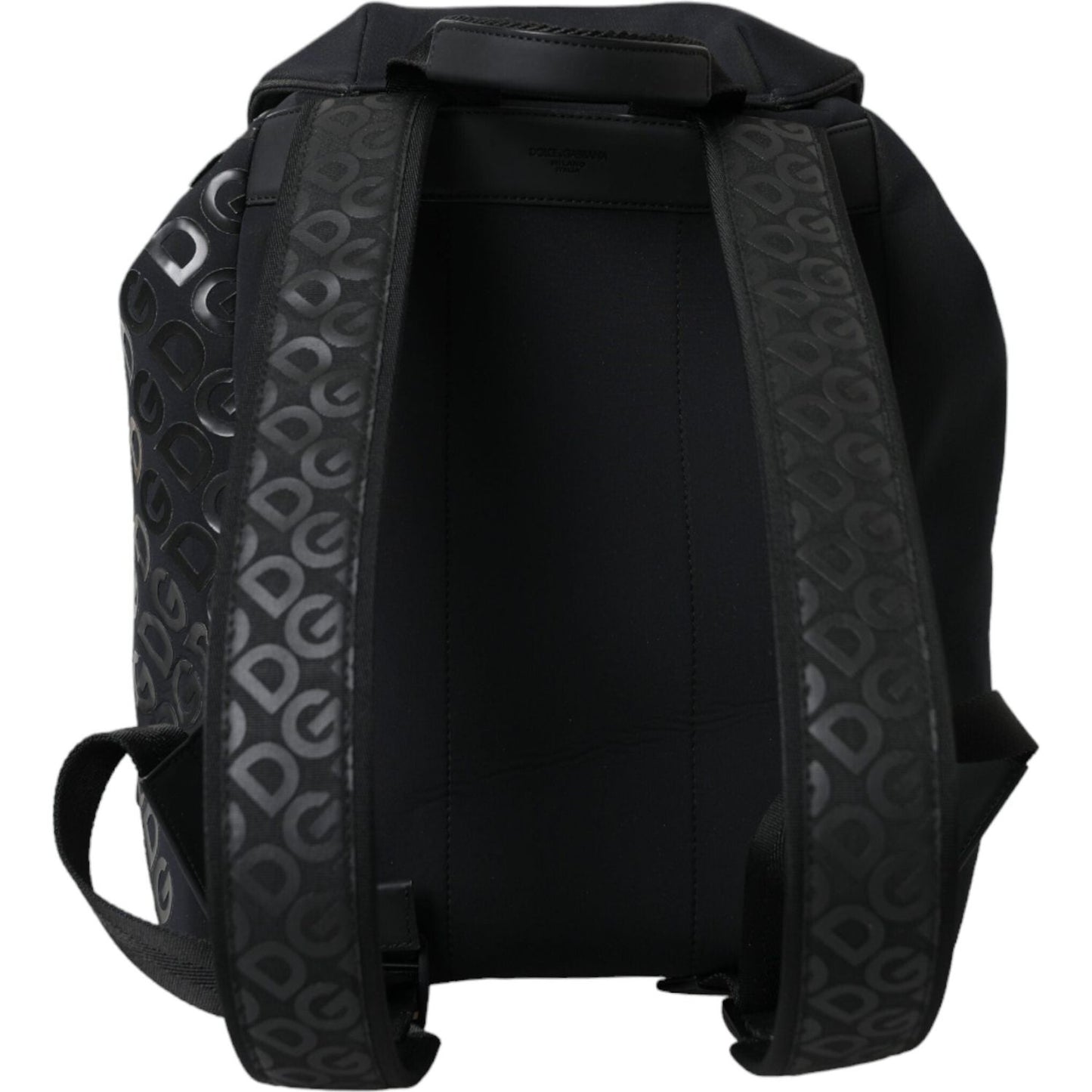Dolce & Gabbana Black Neoprene Nylon DG Logo School Backpack Bag BAG1423