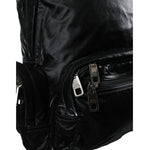 Dolce & Gabbana Black Patent Leather Logo Plaque Backpack Bag
