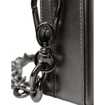 Dolce & Gabbana Metallic Gray Calfskin Leather DG BOX Shoulder Bag Dolce & Gabbana Dark Slate Gray