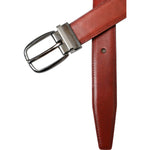 Dolce & Gabbana Brown Leather Silver Metal Buckle Belt Men BEL9178-95