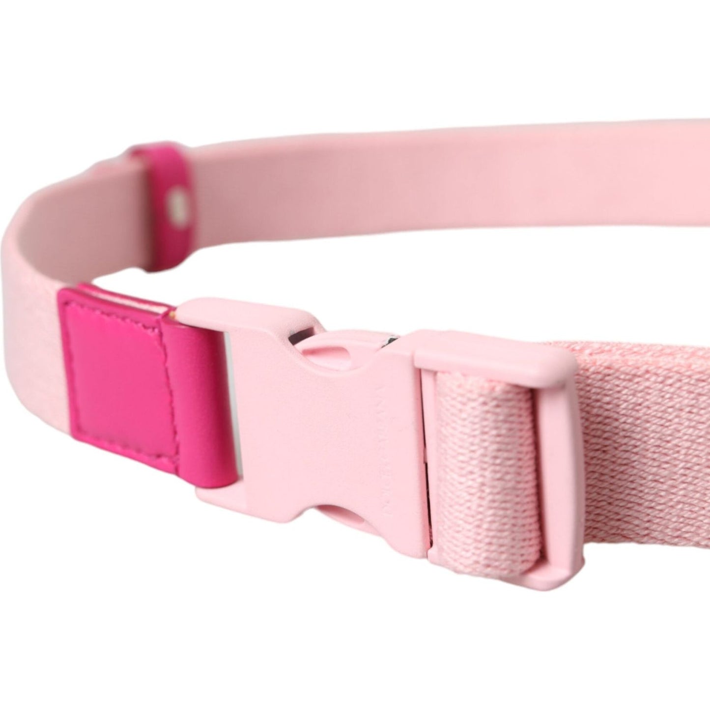 Dolce & Gabbana Pink Canvas Stretch Plastic Buckle Women Belt BEL9179-120