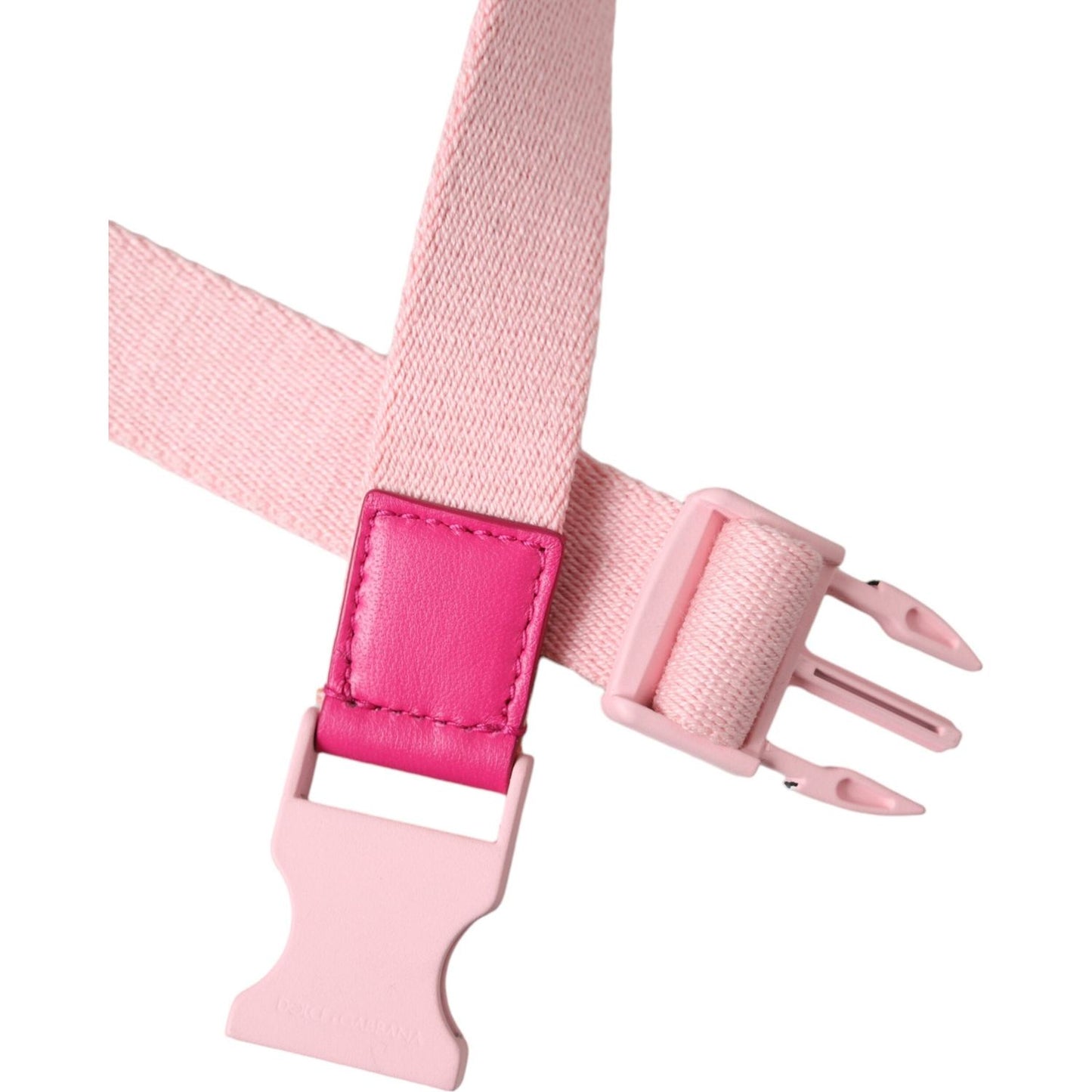 Dolce & Gabbana Pink Canvas Stretch Plastic Buckle Women Belt BEL9179-120