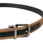 Dolce & Gabbana Gold Glitter Leather Silver Metal Buckle Belt BEL9195-90