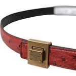 Dolce & Gabbana Brown Leather Square Metal Buckle Belt BEL9220-85