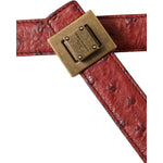 Dolce & Gabbana Brown Leather Square Metal Buckle Belt BEL9220-85
