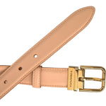Dolce & Gabbana Beige Calfskin Leather Gold Metal Buckle Belt WMB402-75