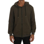 Daniele Alessandrini Green Full Zipper Hodded Cotton Sweater TSH1345-4