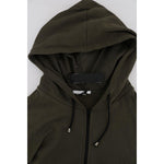 Daniele Alessandrini Green Full Zipper Hodded Cotton Sweater TSH1345-4