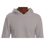 Daniele Alessandrini White Pullover Hodded Cotton Sweater TSH1346-5