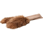 Dolce & Gabbana Brown Cashmere Knitted Fur Mid Arm Mitten Gloves LB30128