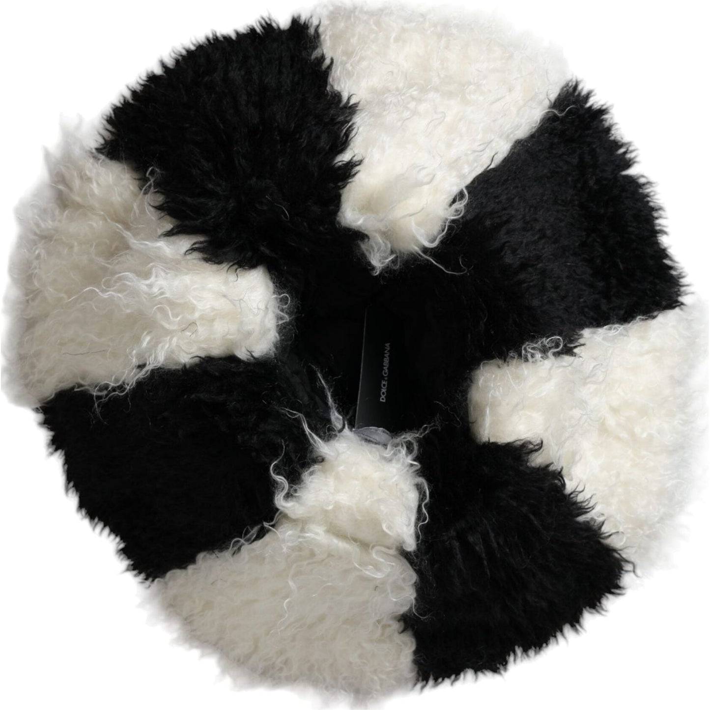 Dolce & Gabbana Black White Stripes Mohair Fur Bucket Hat HAT9559-57