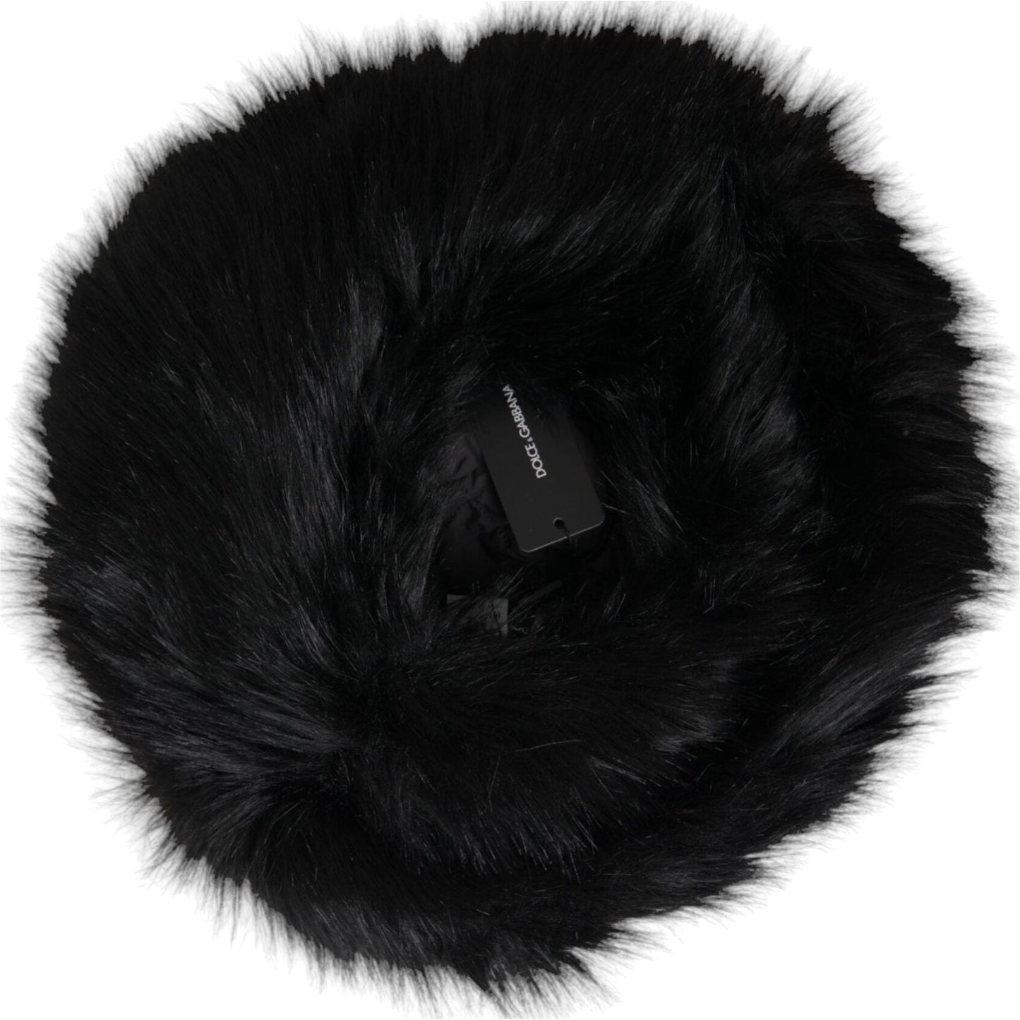 Dolce & Gabbana Black Faux Fur Womens Bucket Hat HAT9568-56