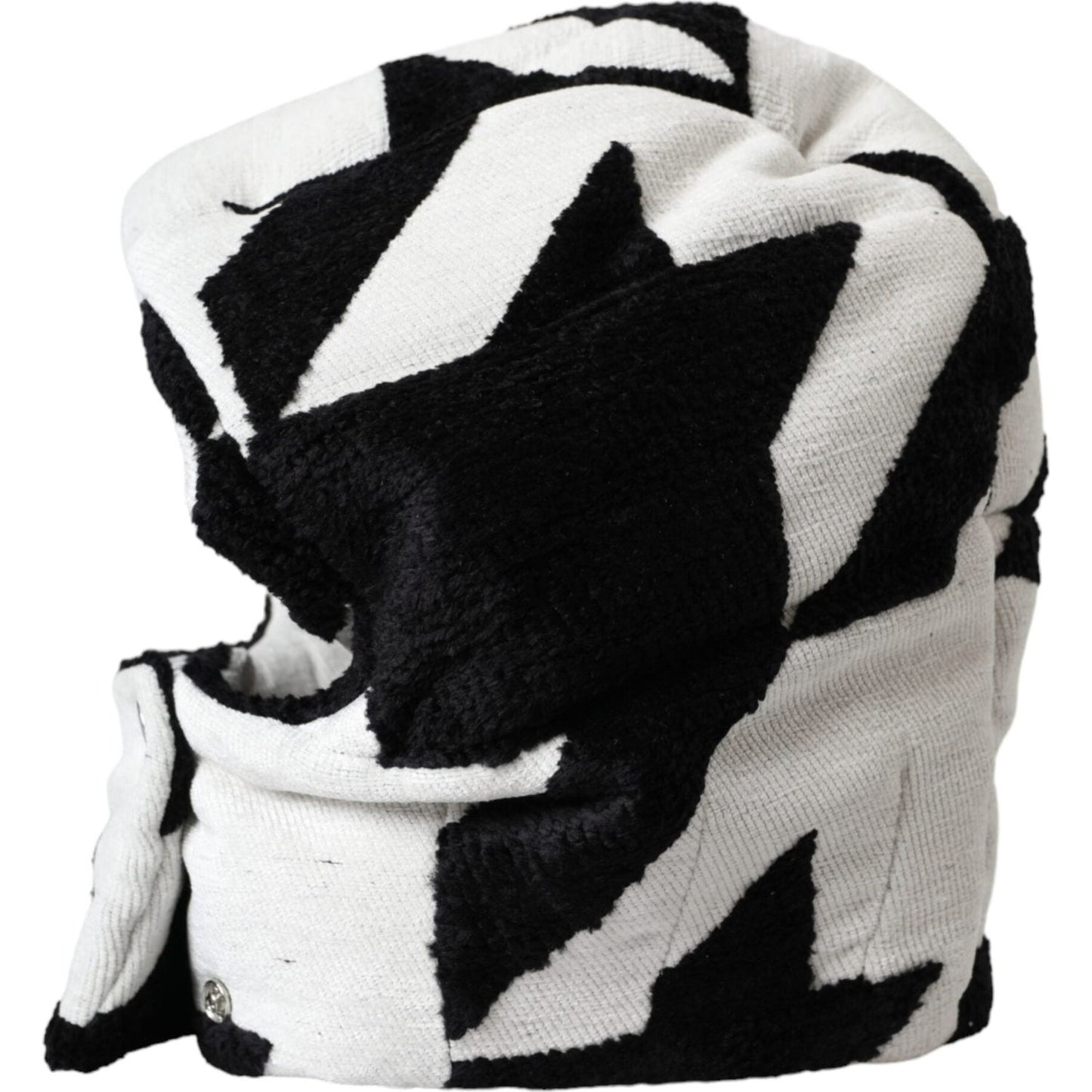 Dolce & Gabbana Black White Wool Whole Head Wrap Hat HAT9560-57