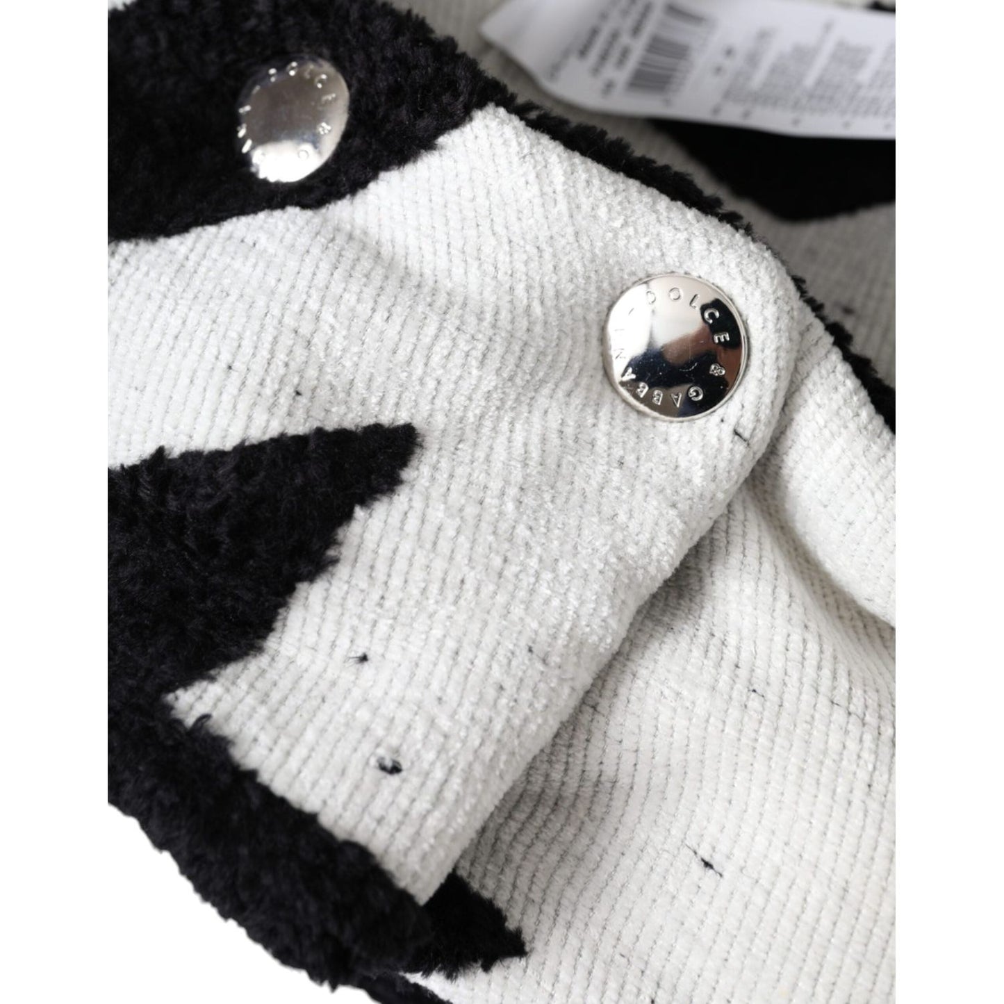 Dolce & Gabbana Black White Wool Whole Head Wrap Hat HAT9560-57