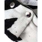 Dolce & Gabbana Black White Wool Whole Head Wrap Hat HAT9560-57