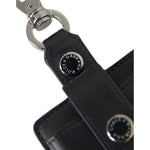 Dolce & Gabbana Black Plain Leather Silver Metal Airpods Case SMY10261