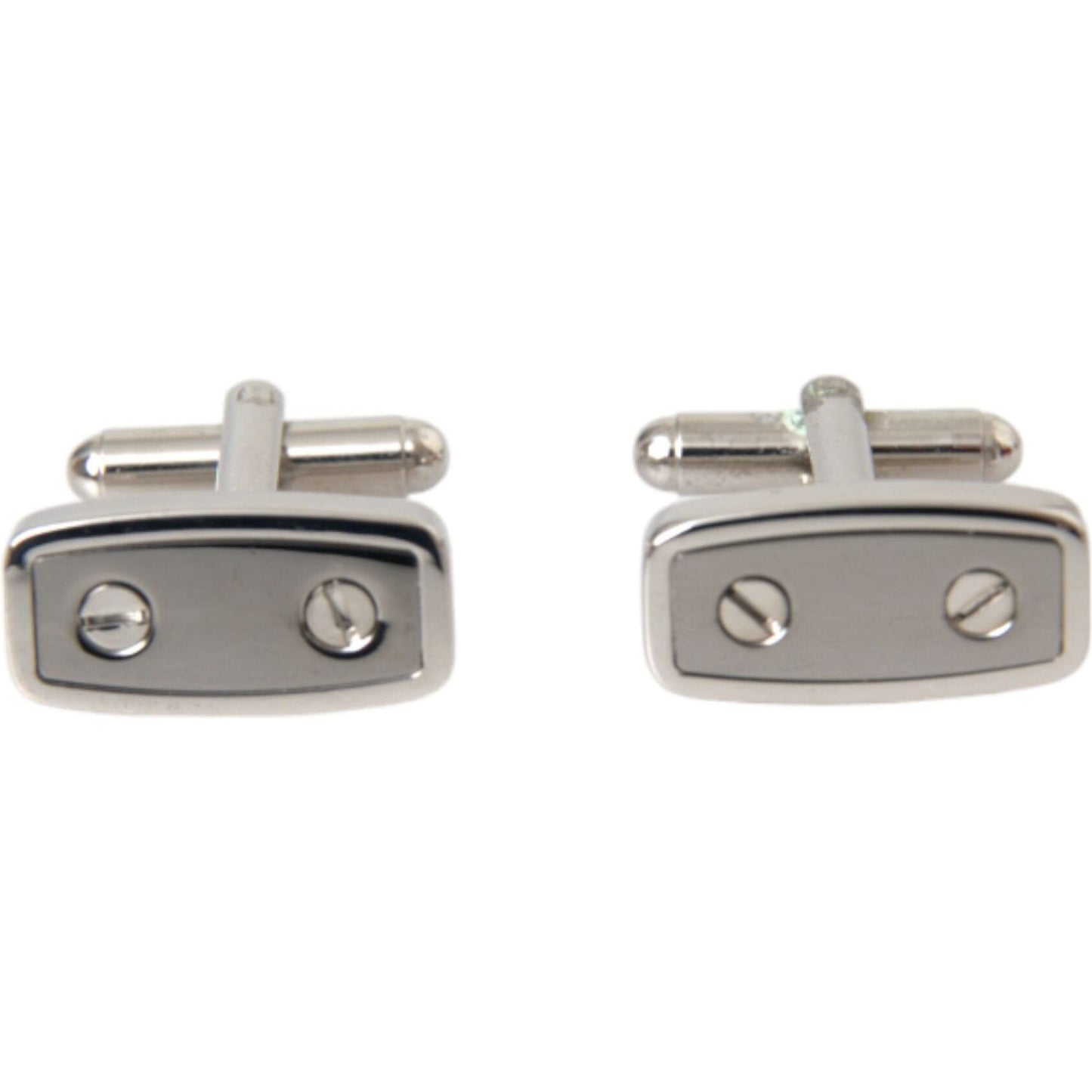 Dolce & Gabbana Silver Plated Metal Brass Pin Men Cufflinks Cufflinks