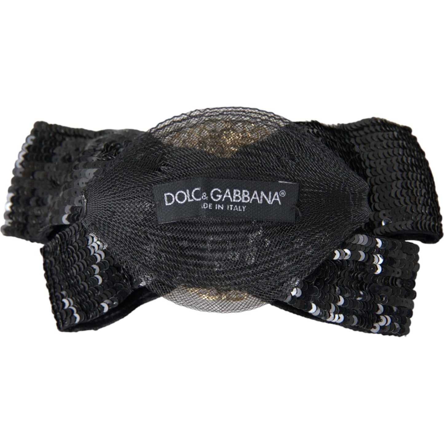 Dolce & Gabbana Black Sequin Pearl Handmade Brooch Hair Pin SMY10199