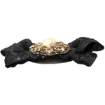 Dolce & Gabbana Black Sequin Pearl Handmade Brooch Hair Pin SMY10199