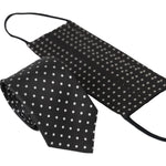 Dolce & Gabbana Black White Polka Dots 100% Silk Necktie Face Mask KRA3255