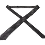 Dolce & Gabbana Black White Polka Dots 100% Silk Necktie Face Mask KRA3255