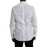 Dolce & Gabbana White Polka Dotted Cotton Dress GOLD Shirt TSH86309-42