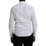 Dolce & Gabbana White Cotton Long Sleeve Dress MARTINI Shirt TSH86312-37