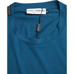 Dolce & Gabbana Blue Logo Round Neck Short Sleeves T-shirt TSH84607-56
