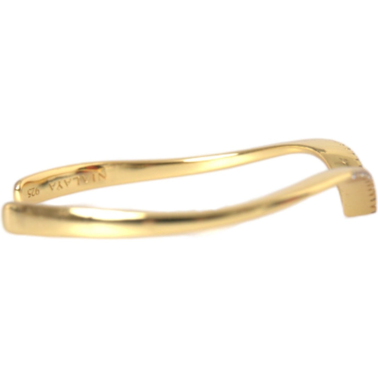 Nialaya Arched Wing Cuff Skyfall Gold CZ 925 Bracelet SMY10255-M