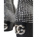 Dolce & Gabbana Black Rhinestone Crystal Chelsea Boots Shoes MV5722-45
