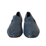 Dolce & Gabbana Blue Woven Leather Slip On Loafers Men Shoes MV5758-42