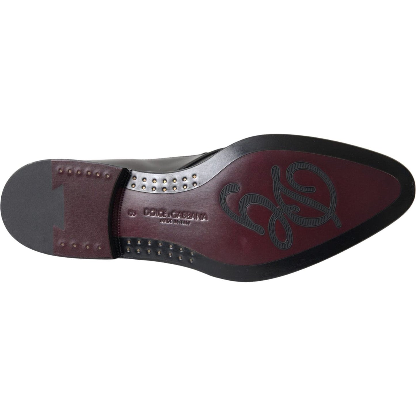 Dolce & Gabbana Black Leather Derby Formal Dress Men Shoes MV5699-39