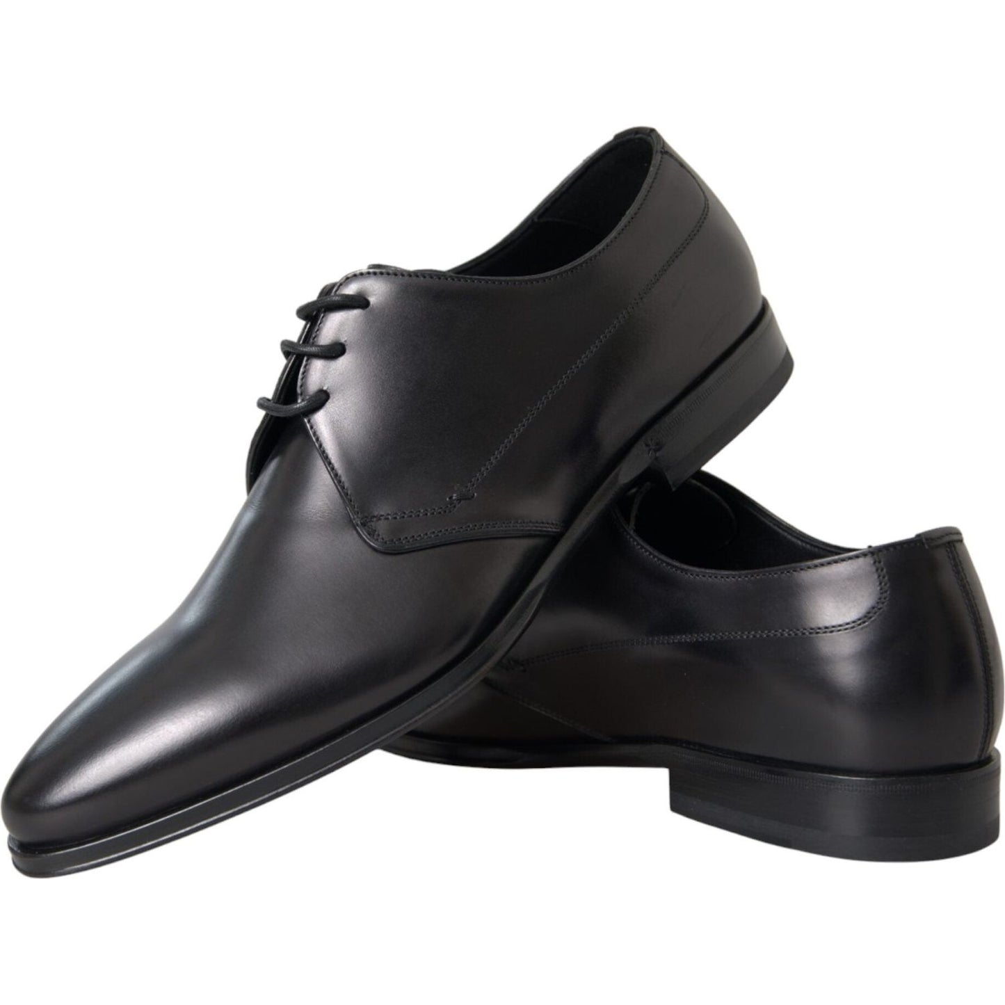 Dolce & Gabbana Black Leather Derby Formal Dress Men Shoes MV5699-39