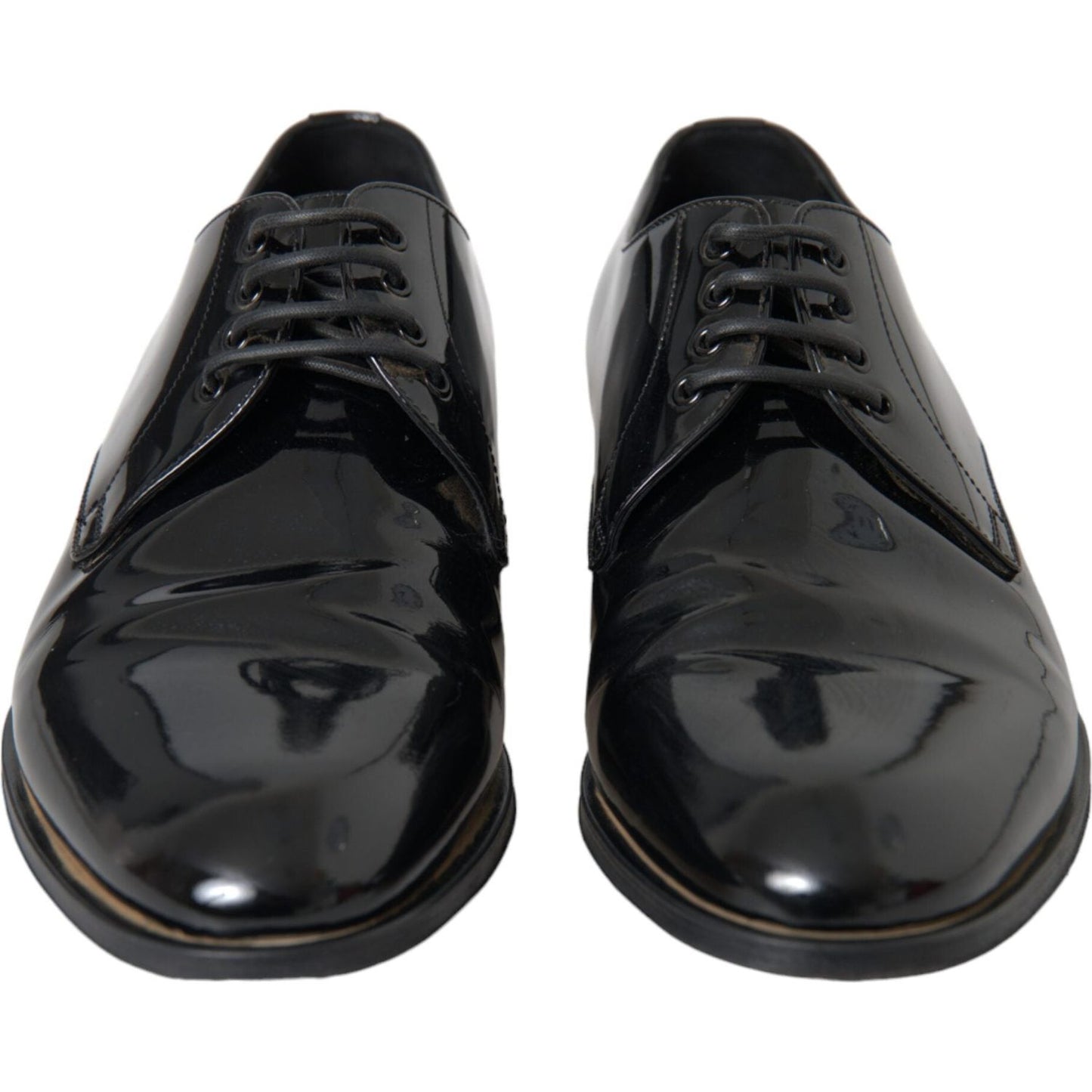 Dolce & Gabbana Black Patent Leather Derby Formal Dress Shoes MV5780-42
