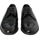 Dolce & Gabbana Black Patent Leather Derby Formal Dress Shoes MV5780-42